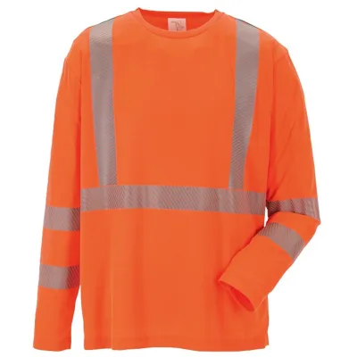 Planam Norit Warnschutz T-Shirt langarm Gr. XL orange