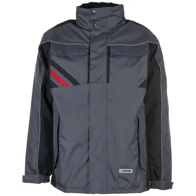 Planam Winterjacke Highline Gr. 5XL schiefer/schwarz/rot