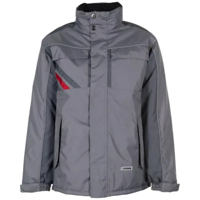 Planam Winterjacke Highline Gr. L zink/schiefer/rot