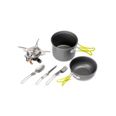 Platinet Outdoor Camping Kochset mit Besteck und Kochpot Kochgeschirr