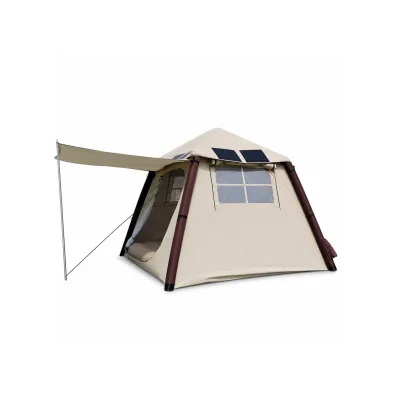PLATINET Solar Campingzelt 2–3 Personen 52 W mit Pumpe und Akku