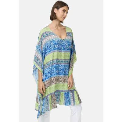 PM SELECTED Damen Stilvolle Tunika Bluse mit Ornament Print in Einheitsgröße PM58