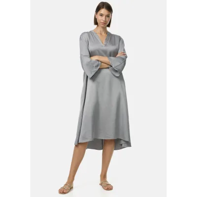 PM SELECTED Damen Stilvolles Satin Tunikakleid mit Seidenanteil in Einheitsgröße PM55