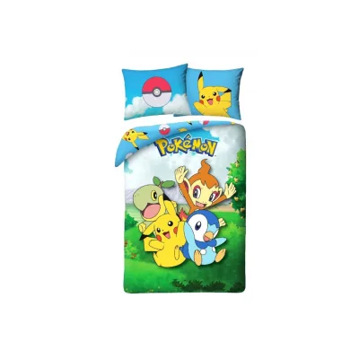 Pokémon Bettwäsche Set aus Baumwolle Bettdeckenbezug 140 × 200 cm