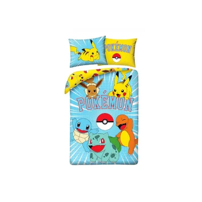 Pokémon Bettwäsche Set aus Baumwolle Bettdeckenbezug 140 × 200 cm