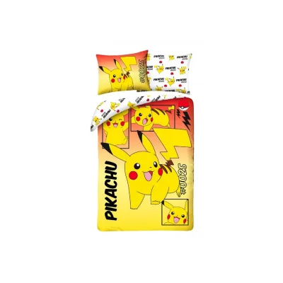 Pokémon Bettwäsche Set aus Baumwolle Bettdeckenbezug 140 × 200 cm