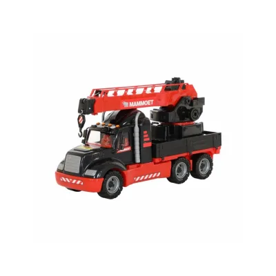Polesie Spielzeug LKW Kranwagen 56832 Drehteller Simulationsglas 59,5 cm lang rot