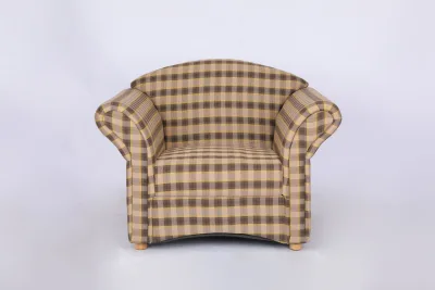 Polstersessel Loretta, ca. 110 x 84 x 84 cm – Kariert & Braun