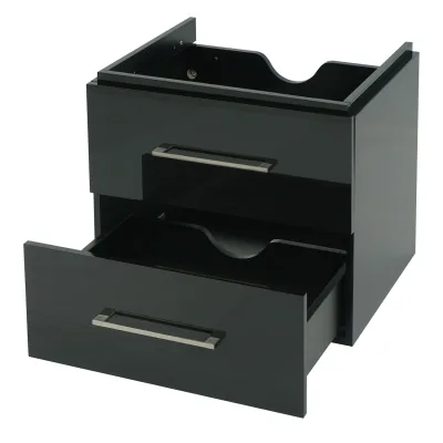Premium Waschbeckenunterschrank MCW-D16, Waschtischunterschrank Waschtisch Badmöbel, hochglanz 60cm ~ schwarz