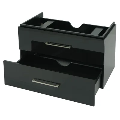 Premium Waschbeckenunterschrank MCW-D16, Waschtischunterschrank Waschtisch Badmöbel, hochglanz 90cm ~ schwarz