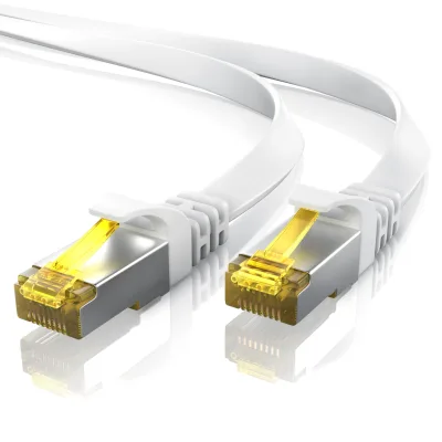 Primewire LAN-Kabel CAT.7, RJ-45 (Ethernet), CAT 7 Flachband U/FTP Gigabit Netzwerkkabel 10 Gbit/s Patchkabel - 25m