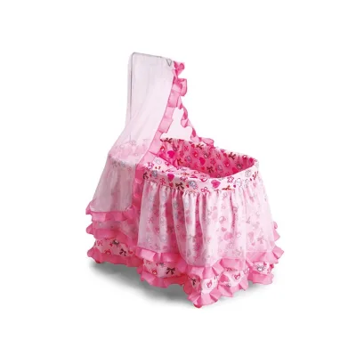 Moni Puppenbett Princess 9376, mit Himmel und Rüschchen 61,5 x 43 x 85cm