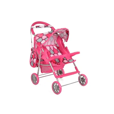 Moni Puppenwagen 9617, Schiebehöhe 50 cm, mit Sonnendach und Sicherheitsgurt