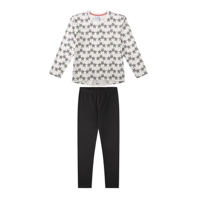 Pyjama Teenager lang Stars Mädchen Pyjama