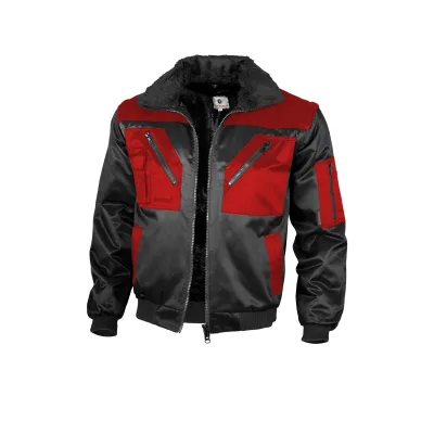 QUALITEX HIGH QUALITY WORKWEAR Pilotenjacke pilotenjacke schwarz/rot Damen: 56 Herren: 3XL