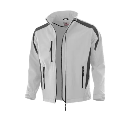 QUALITEX HIGH QUALITY WORKWEAR Softshelljacke softshell weiß/grau Damen: 60 Herren: 4XL