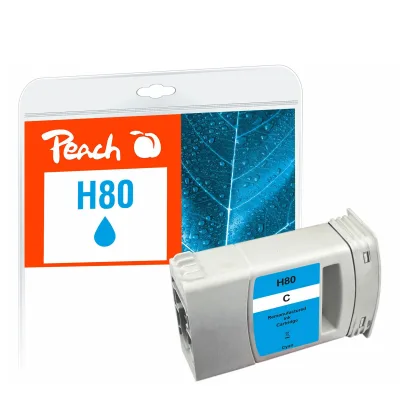 REFURBISHED – Peach HP 80  Druckerpatrone Toner cy ersetzt HP 80 C, C4872A für z.B. HP DesignJet 1050 C, HP DesignJet 1050 C Plus, HP DesignJet 1055 CM (wiederaufbereitet)