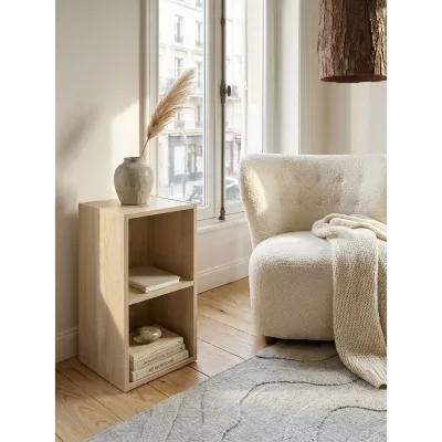 Regal Holz Klein 2 Ablagefächer Schmal Modern, Sonoma 30x30x60 cm