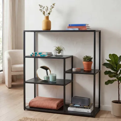 Regal MCW-P98, Wohnregal Standregal Ablageregal, Industrial Metall 80x80x30cm ~ schwarz