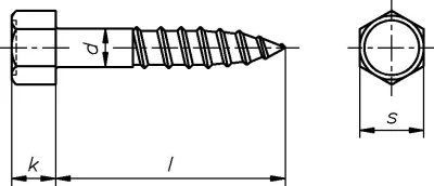 Reidl DIN 571 Holzschrauben, 6 x 50 Stahl blank, Außensechskant