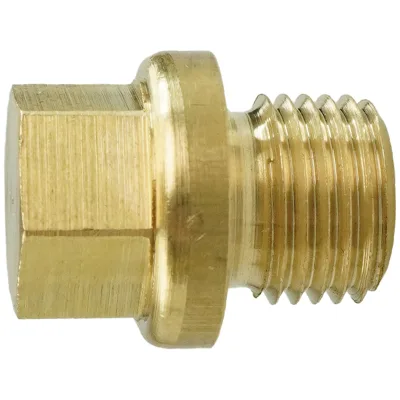 Reidl DIN 910 Verschlussschrauben mit Außensechskant, zylindrisches Rohr-Gewinde 1 1/2 x  33, Messing blank, mit Bund