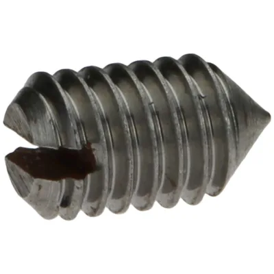 Reidl ISO 7434 Gewindestift M2,5x12, mit Schlitz/Spitze, 14H blank