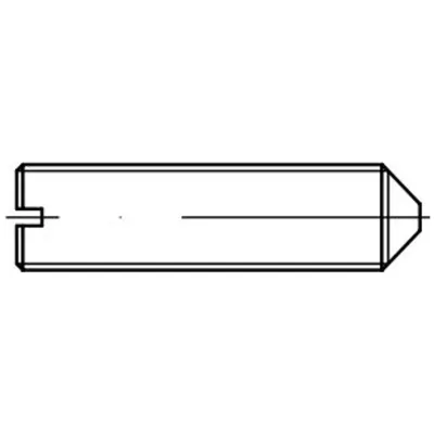 Reidl ISO 7434 Gewindestift M4x5, mit Schlitz/Spitze, Messing blank