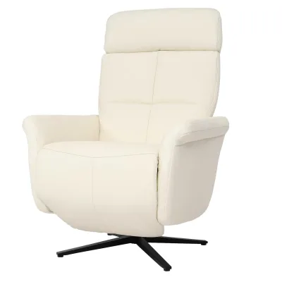 Relaxsessel MCW-L10, Design Fernsehsessel TV-Sessel Liegesessel, Liegefunktion drehbar ~ creme-weiß