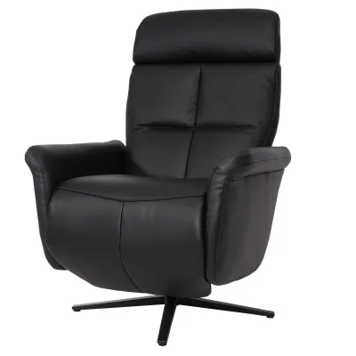Relaxsessel MCW-L10, Design Fernsehsessel TV-Sessel Liegesessel, Liegefunktion drehbar ~ schwarz