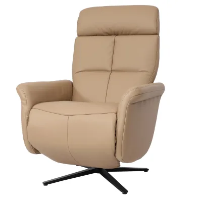 Relaxsessel MCW-L10, Design Fernsehsessel TV-Sessel Liegesessel, Liegefunktion drehbar ~ taupe