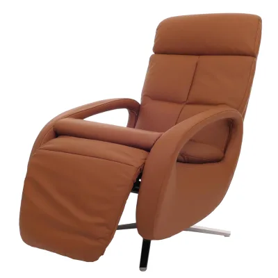 Relaxsessel MCW-L11, Design Fernsehsessel TV-Sessel Liegesessel, Liegefunktion drehbar ~-braun