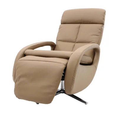 Relaxsessel MCW-L11, Design Fernsehsessel TV-Sessel Liegesessel, Liegefunktion drehbar ~ taupe
