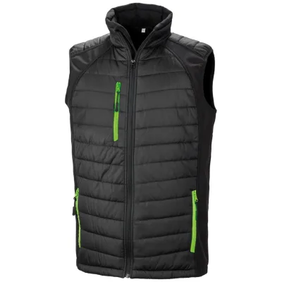 Result Core Cotton Classics-30.238X Hybrid Gilet Compass Gr. XL black/lime