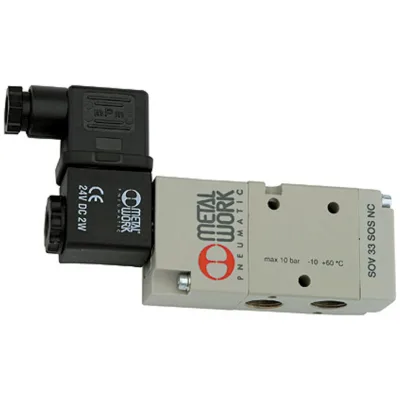 Riegler 3/2-Wegeventil, elektropneumat., monostabil, G 1/2, NO, 24 V DC
