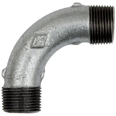 Riegler Bogen 3, lang, 90°, AG/AG, R 1 1/4, schw. Temperguss feuerverz.