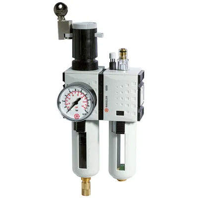 Riegler Wartungseinheit 2-tlg. »FUTURA«, PC, BG 2, G 3/8, 0,5-10 bar, VA