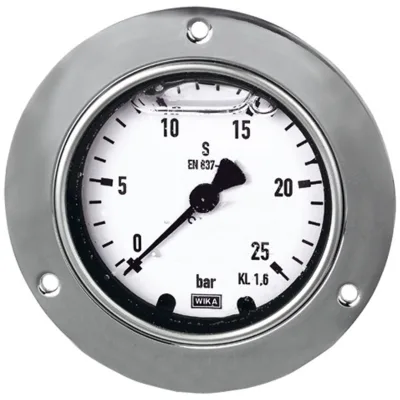 Riegler Glyzerinmanometer, Frontring, G 1/2 hinten exzentr., 0-10,0 bar, Ø 100