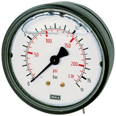 Riegler Glyzerinmanometer, Kunststoff, G 1/4 hinten zentr., 0-160,0 bar, Ø 63