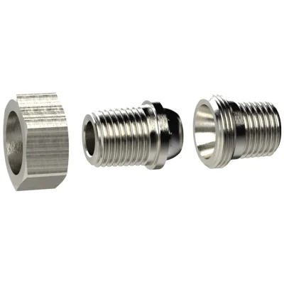 Riegler Lösbarer Doppelgewindenippel, kon. dichtend R 1/8 a., R 1/8 a. MS vern.