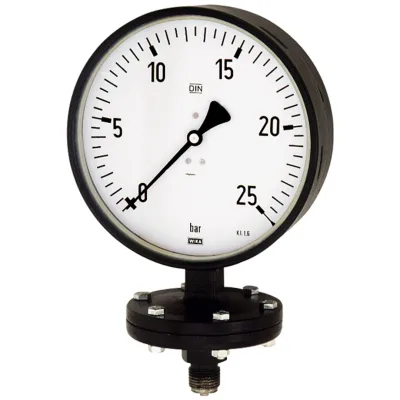 Riegler Plattenfedermanometer, Robust., G 1/2 radial unten, -1/+1,5 bar, Ø 100
