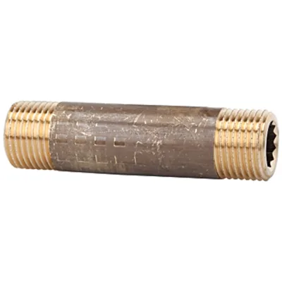 Riegler Rohrdoppelnippel, G 1/2, Länge 120 mm, Messing blank