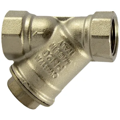 Riegler Schmutzfänger, Messing vernickelt, G 1 1/2, DN 40, MW 0,3 mm