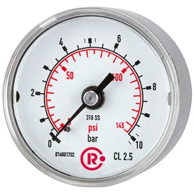 Riegler Standardmanometer, CrNi-Stahl, G 1/4 hinten zentr., 0 - 16,0 bar, Ø