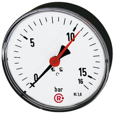 Riegler Standardmanometer, Kunststoff, G 1/4 hinten zentr., 0 - 6,0 bar, Ø 80