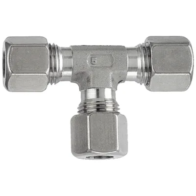 Riegler T-Verschraubung, Rohr-Außen-Ø 18 mm, Edelstahl 1.4571, 315 bar