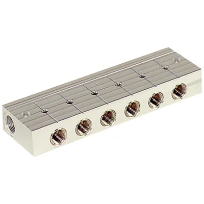 Riegler Verteilerleiste 10 integrierte Kugelhähne, Alu-Druckguss, G 3/8
