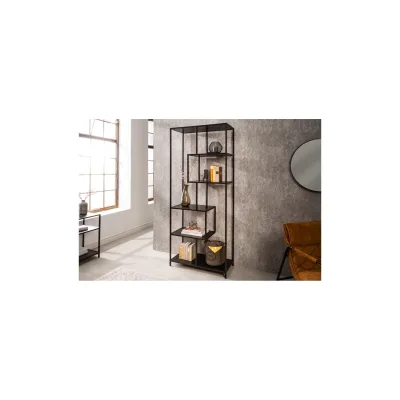 riess-ambiente Bücherregal SLIM LINE - Industrial 185cm Esche schwarz sechs Regalböden pflegeleicht