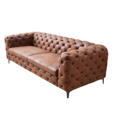 riess-ambiente Chesterfield 3-Sitzer Sofa MODERN BAROCK 235cm antik braun Microfaser Federkern