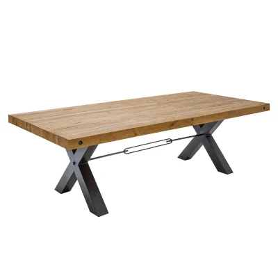 riess-ambiente Esstisch THOR - 200cm vintage braun Pinie Industrial Design Eisen X-Gestell