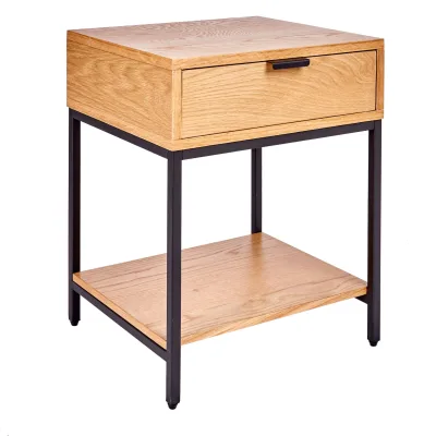 riess-ambiente Nachttisch ELEMENTS - Industrial 40cm Eiche Beistelltisch mit Schublade